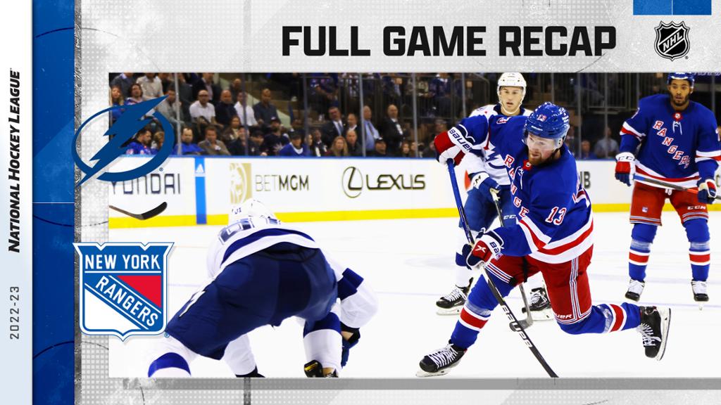 Zibanejad scores twice, Rangers defeat Lightning in season opener