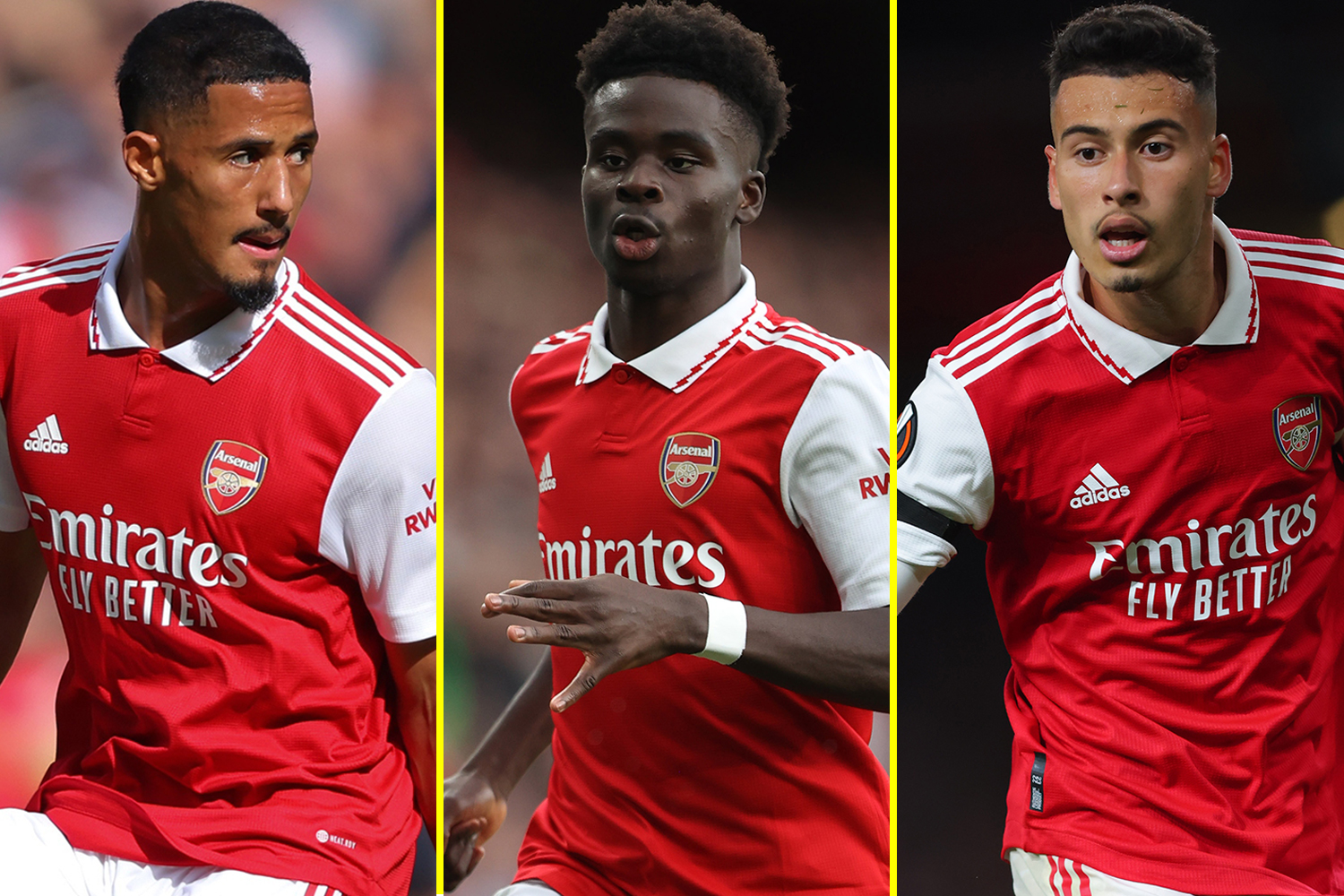 Arsenal boost with club confident of tying trio Bukayo Saka, Gabriel Martinelli and William Saliba down to new contracts with Aaron Ramsdale next up