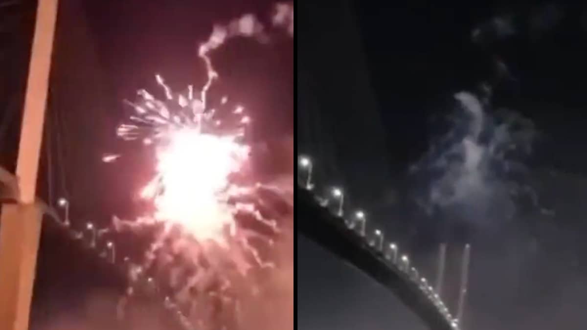 Vigilante shoots fireworks at JustStopOil protesters on Dartford Crossing during night