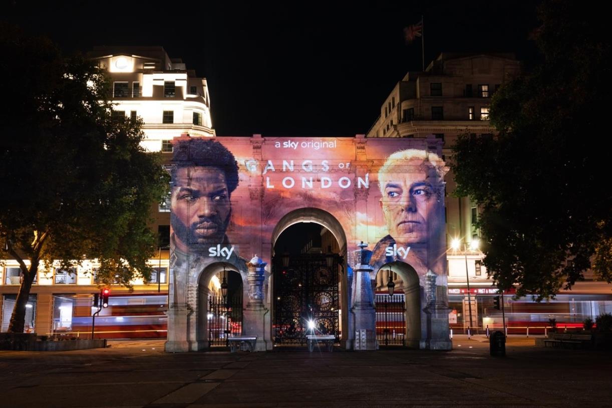 Sky Entertainment projects Gangs of London art across London landmarks