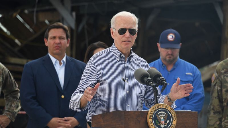 Biden tours Ian damage in Florida with DeSantis feud on hold for now