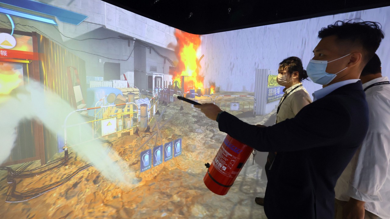 Hong Kong virtual reality chamber puts government trainees through their paces at city’s technology expo