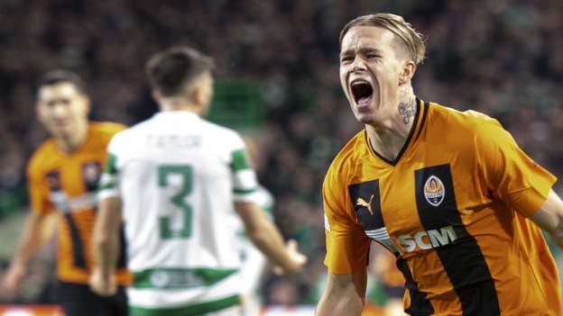 Celtic 1-1 Shakhtar Donetsk: Mykhaylo Mudryk stunner ends hosts’ European hopes