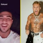 ‘Smash all the front of your face in’ – Tommy Fury sends ‘good luck’ message to Jake Paul ahead of Anderson Silva fight