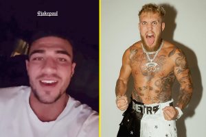 ‘Smash all the front of your face in’ – Tommy Fury sends ‘good luck’ message to Jake Paul ahead of Anderson Silva fight