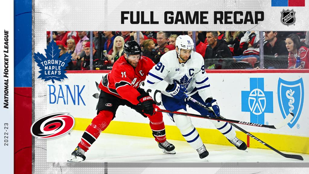 Tavares, Maple Leafs defeat Hurricanes for third straight win