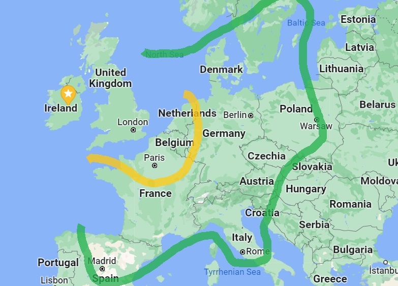 How far can you get from Dublin without a plane in a day?