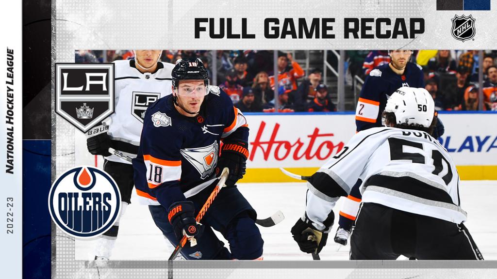 Moore gets first NHL hat trick, Kings shut down Oilers