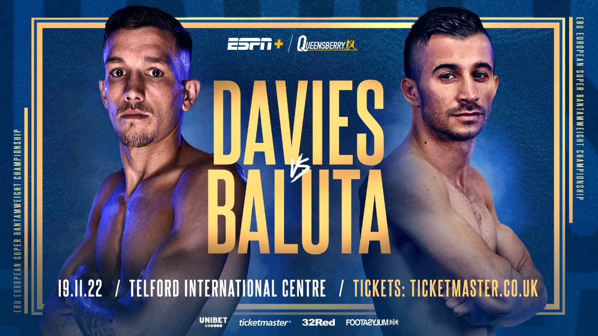 Liam Davies vs Ionut Baluta live stream from Telford, England – Anthony Yarde vs Stefani Koykov co-feature