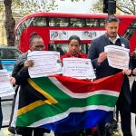 DA Abroad protest fuel and food crisis in South Africa as Ramaphosa visits London