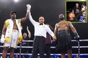 ‘I got robbed’ – Jermaine Franklin unhappy after Dillian Whyte defeat, as Anthony Joshua shows respect to old rival at ringside