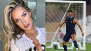 American golfer Paige Spiranac takes off her top to recreate Cristiano Ronaldo’s ‘Siu’ celebration