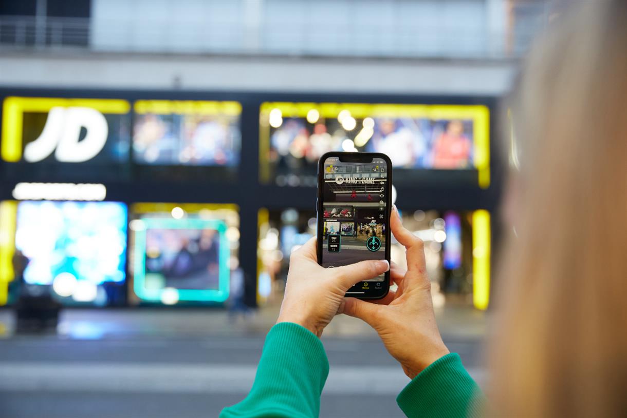 JD and Snap transform London storefront into giant arcade game