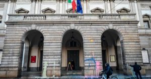 Climate activists hurl paint at La Scala entrance in Milan