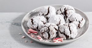 Dark Chocolate Peppermint Crinkle Cookies