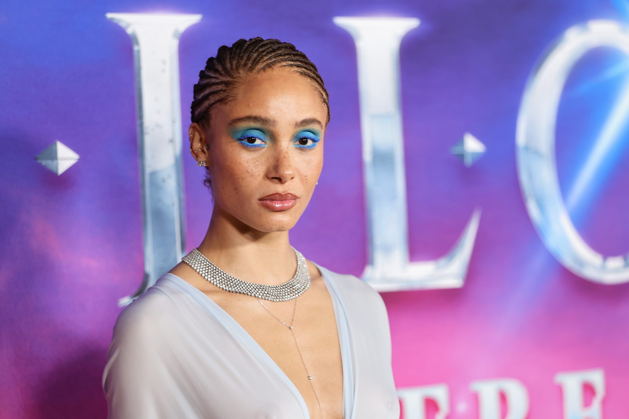 Adwoa Aboah Does Goddess Style in an Icy Blue Naked Dress—Photos