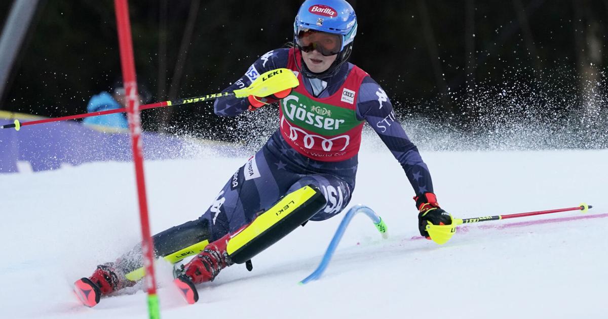 Chasing 80th win, Shiffrin holds big 1st-run lead in slalom