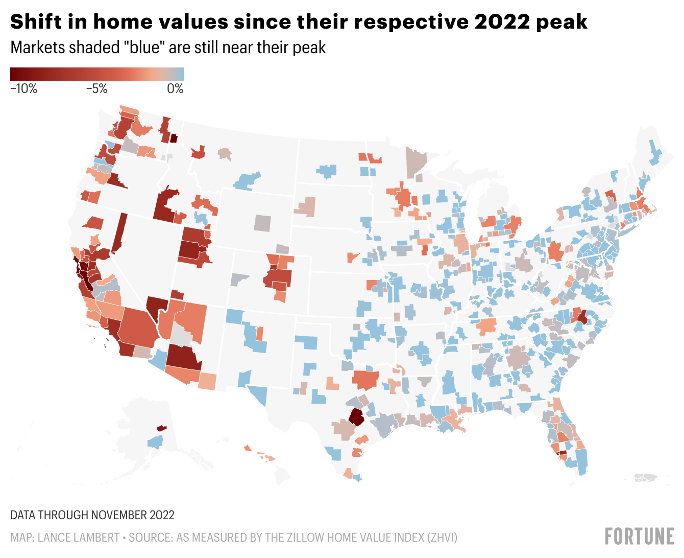 Interactive map: The home price correction (or lack of correction) in America’s 400 largest housing markets