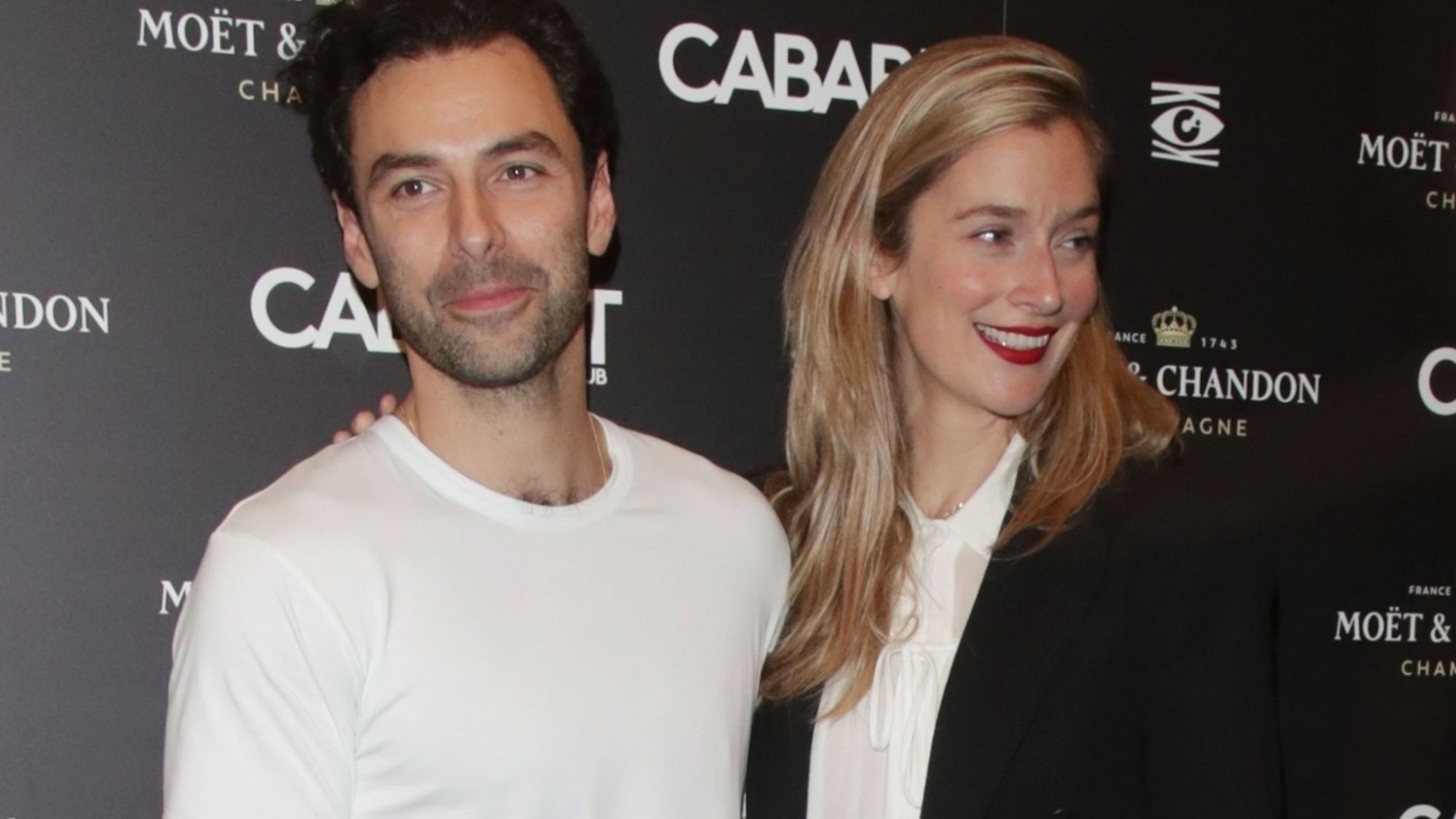 Poldark actor Aidan Turner and wife Caitlin FitzGerald both pictured without wedding rings