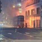 Baker Street double-decker bus catches fire as passengers flee from blaze