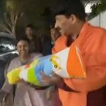 ‘Chhota babu agaya’: BJP’s Manoj Tiwari welcomes new-born daughter home; Watch | India News