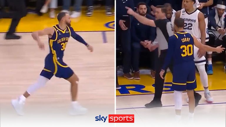 Moment of madness! Steph Curry ejected… for throwing his gum shield | Video | Watch TV Show | Sky Sports