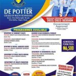 De Potter College of Health Admission Form 2023/2024 Is Out