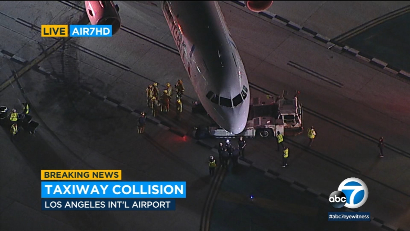 American Airlines jet and shuttle bus collide on taxiway