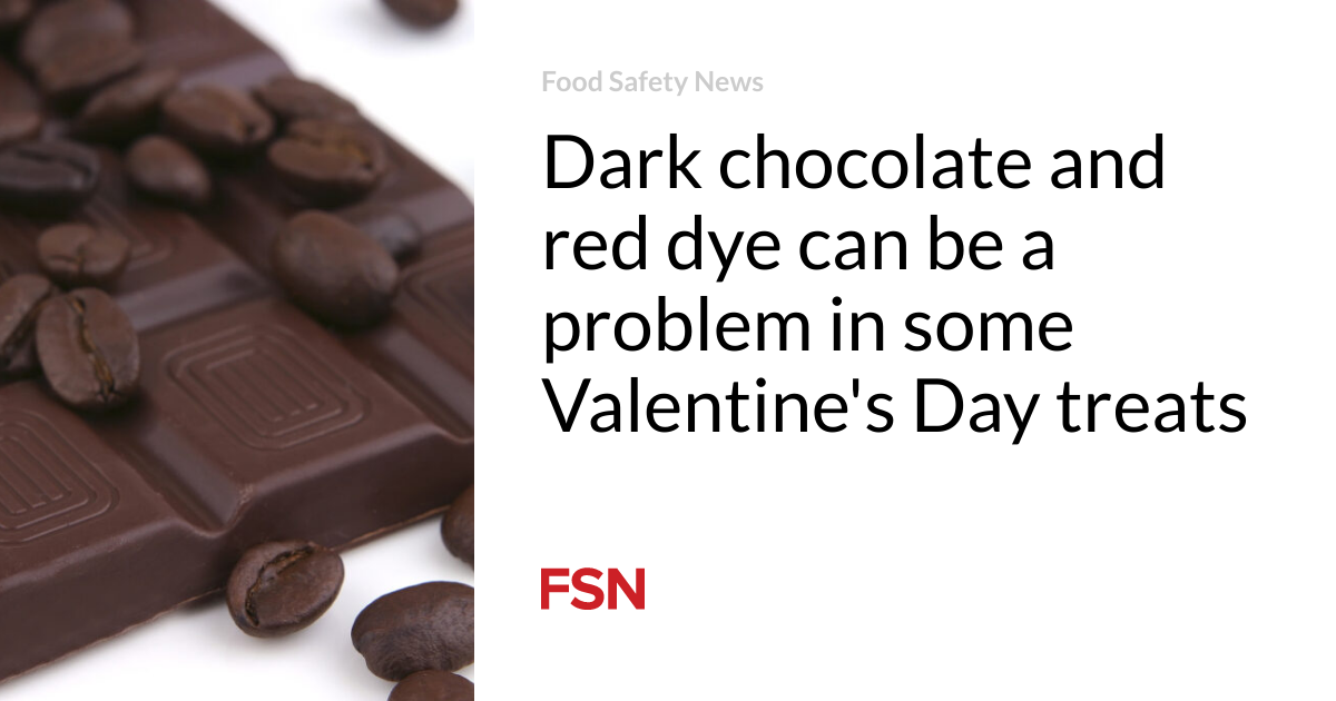 Dark chocolate and red dye can be a problem in some Valentine’s Day treats