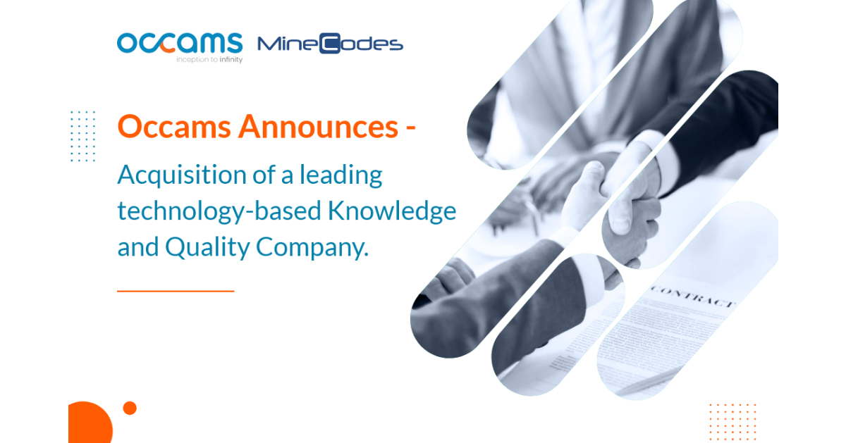 Occams Announces Acquisition of a Leading Technology-Based Knowledge and Quality Company