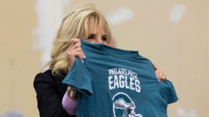 Jill Biden sports custom Eagles jersey ahead of Super Bowl