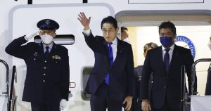 Kishida heads West for security talks