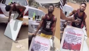 Man burst into tears as girlfriend uses ‘Valentine gift’ to confess that she’s pregnant for his bestfriend (Video)