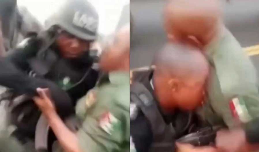 Video: Soldier Tries To Disarm Policeman In Lagos