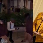 Moment pregnant oyibo lady ‘slapped’ Nigerian boyfriend after he proposed to her (Video)