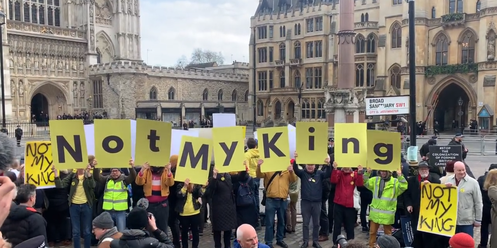 ‘Not my king’: Britons gather outside Westminster ahead of King Charles’ coronation