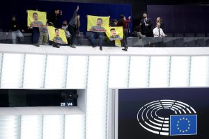 Pro-Kurdish protest briefly suspends EU Parliament plenary