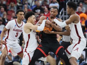 San Diego State ousts No. 1 overall seed Alabama, Miami bounces Houston