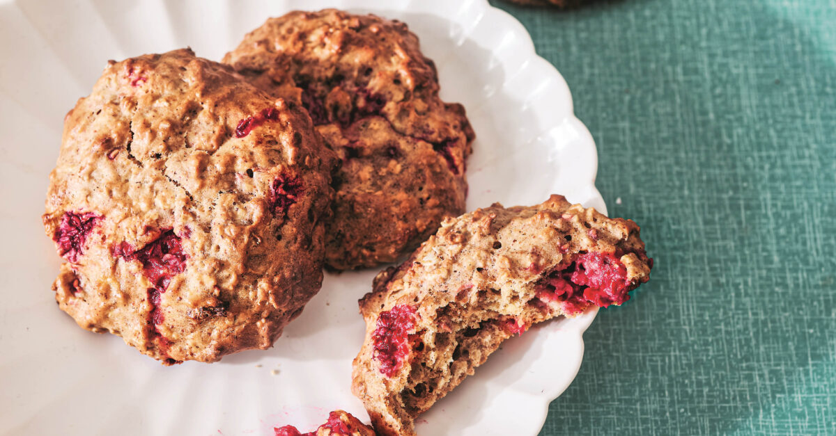 Banana and Raspberry Cookies