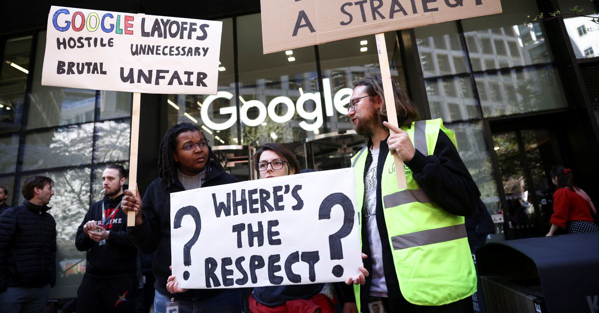 Google workers in London stage walkout over job cuts