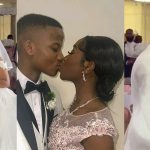 Mixed reactions as video of 21-year-old couple at their wedding trends (Watch)