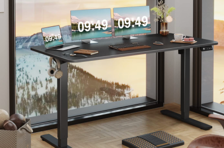 This height-adjustable electric standing desk is 49% off at Amazon