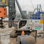 Plug-in drill rig on London HS2 site