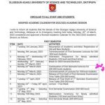 OAUSTECH modified Academic Calendar 2022/2023 Academic session