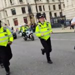 Dozens of jogging police officers escort Rishi Sunak’s car in huge motorcade through London