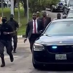 Watch : Security Aides Jog Alongside Atiku’s Armored BMW As He Arrive In Court To Challenge Tinubu’s Victory