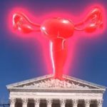 Artist Nancy Baker Cahill creates AR art of uterus projected over U.S. Supreme Court