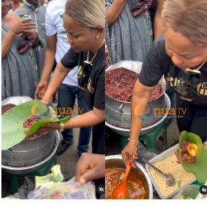 Video Of McBrown Selling Waakye At Nima Market Takes Over Social Media