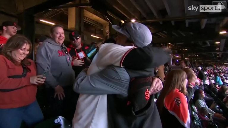 ‘Do not drop that kid!’ | Family celebrate wildly as Casey Schmitt hits home run on MLB debut | Video | Watch TV Show | Sky Sports