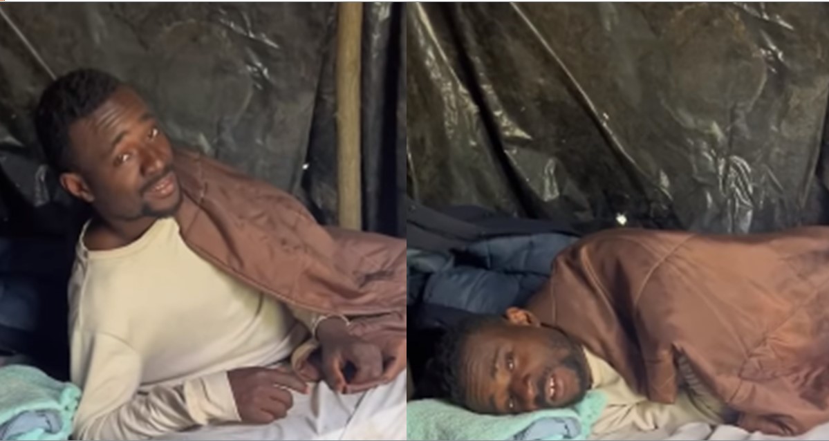 Trending video: I don dey Europe for 2 years and I never still make am – Man who sleeps in bush